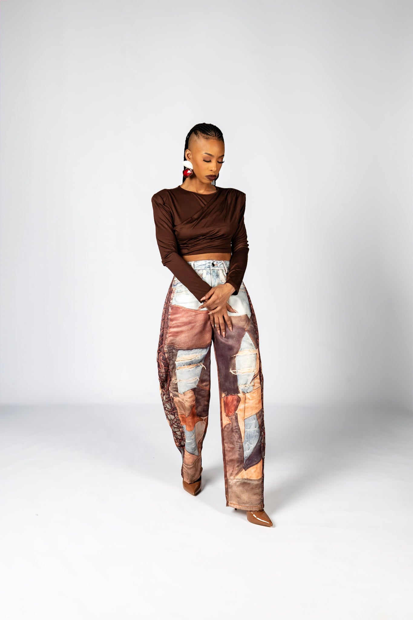 Liu Patch Print Trousers