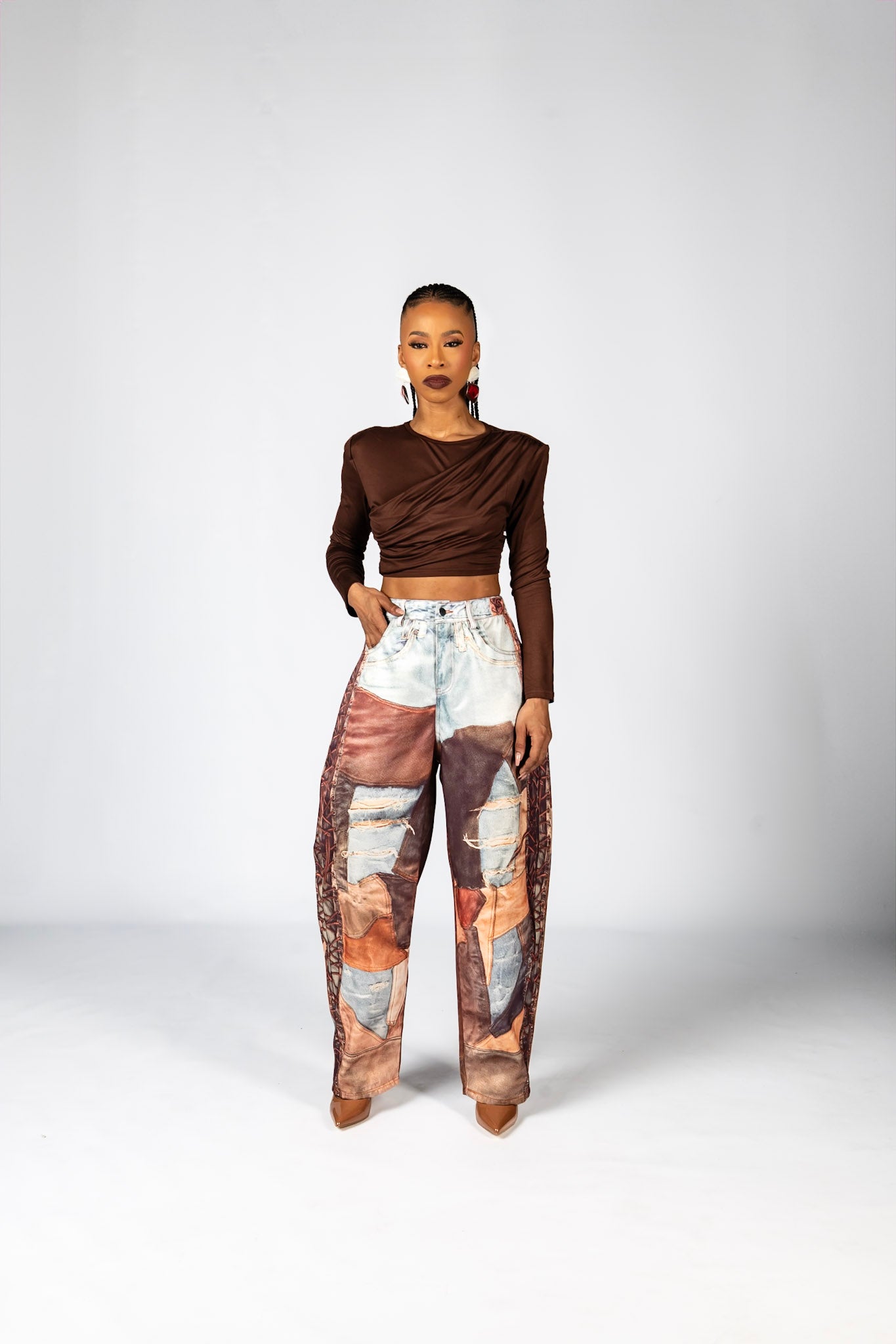 Liu Patch Print Trousers