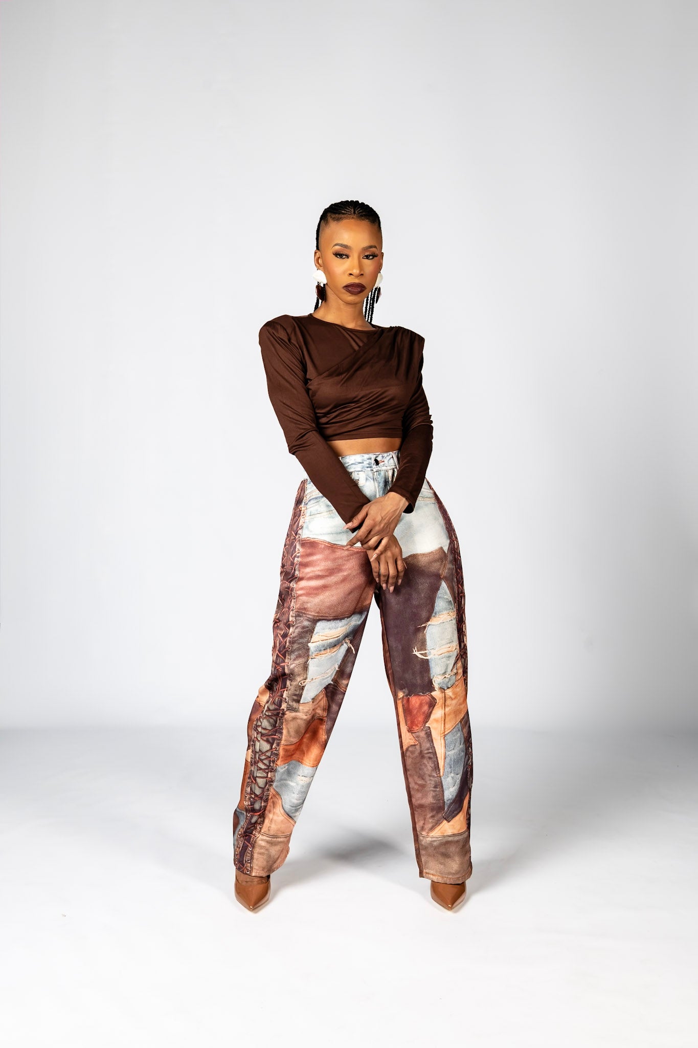 Liu Patch Print Trousers