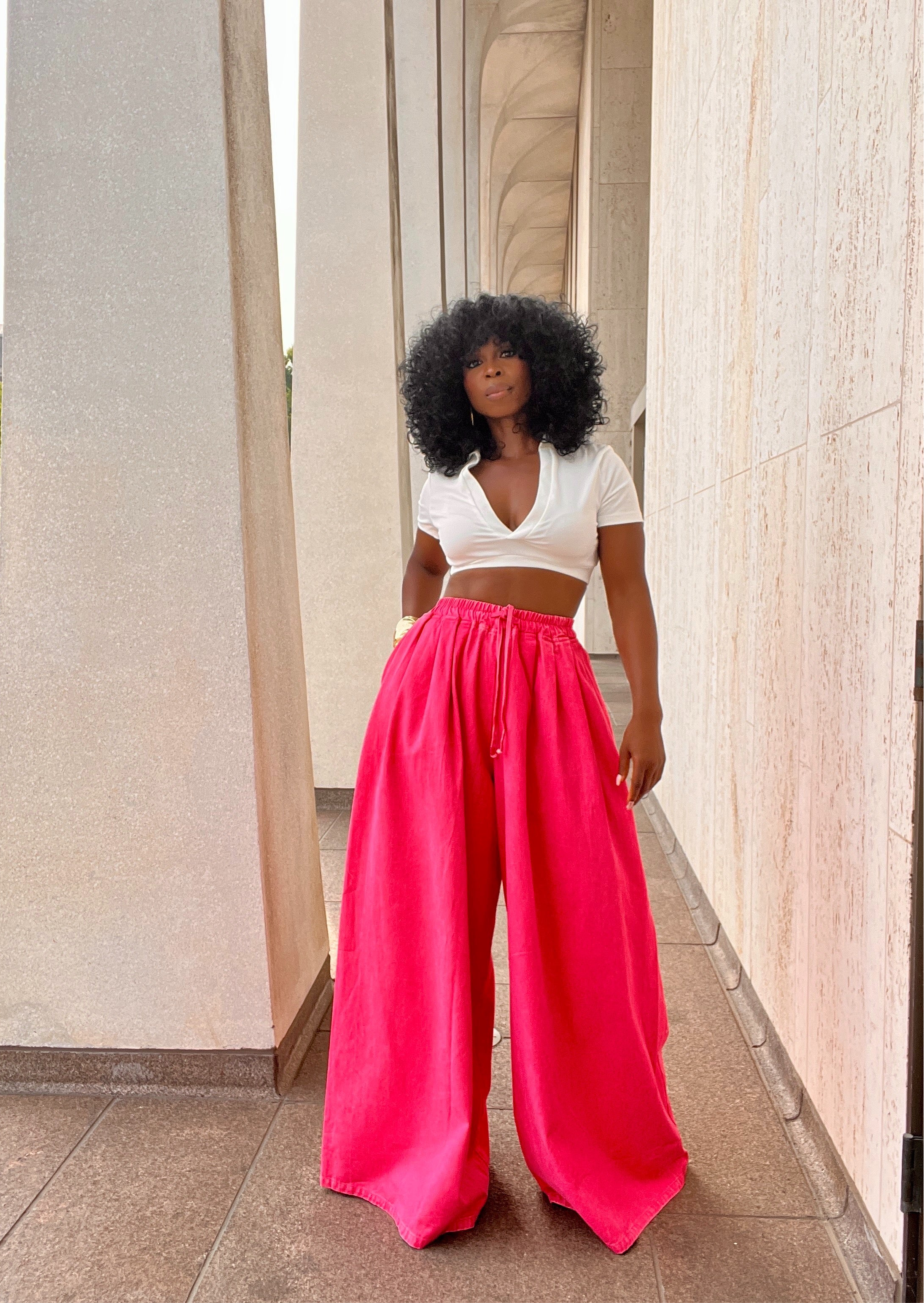 Zara Pink Denim Pallazzo